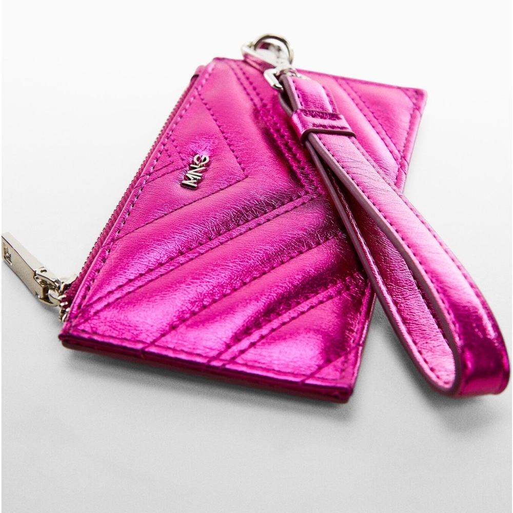 Padded Metallic Pink Card Holder